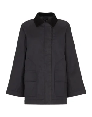 Womens Whistles Style Black Fern Waxed Jacket By Leather Jackets Store