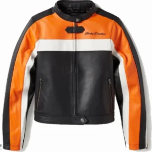 Women’s Essential Motorcycle Blocked Leather Jacket