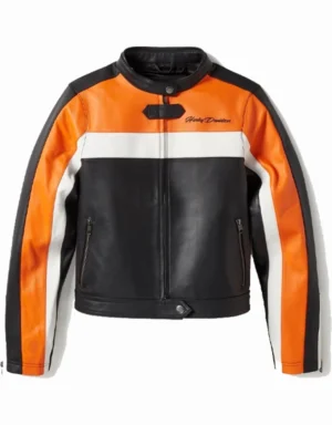 Women’s Essential Motorcycle Blocked Leather Jacket