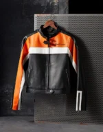 Women’s Essential Motorcycle Blocked Leather Jacket