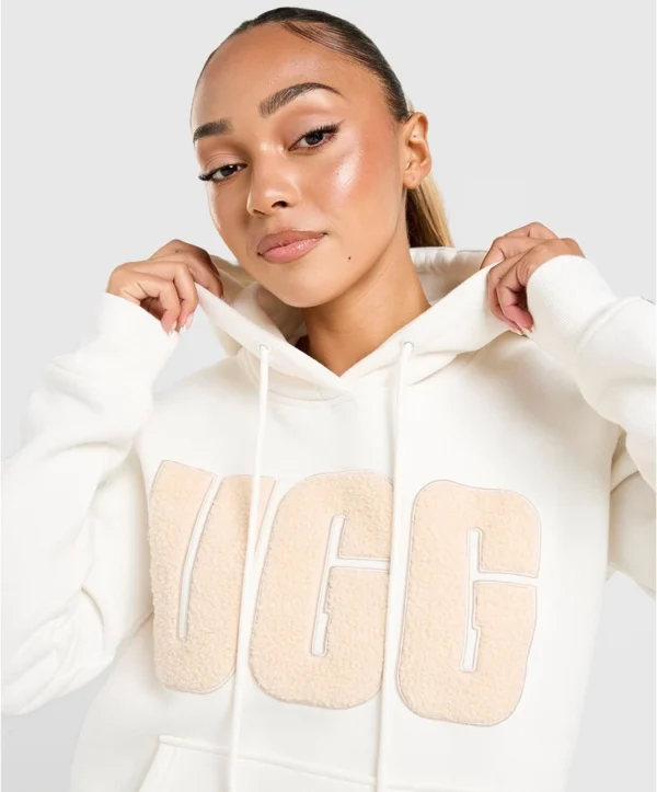 Women's White ugg large logo hoodie