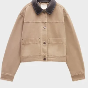 Hush Women's Leather Collar Cropped Jacket