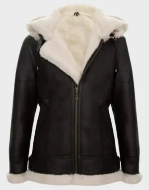 Men’s Black Sheepskin Leather B3 Aviator Bomber Jacket with White Shearling Lining – Classic Pilot Style