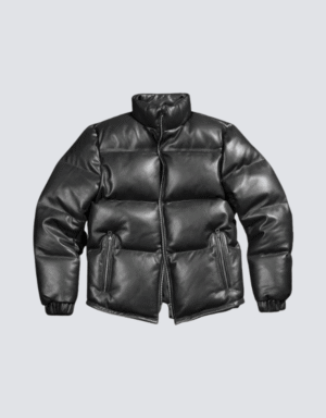 Men’s Handmade Sheepskin Quilted Leather Puffer Jacket