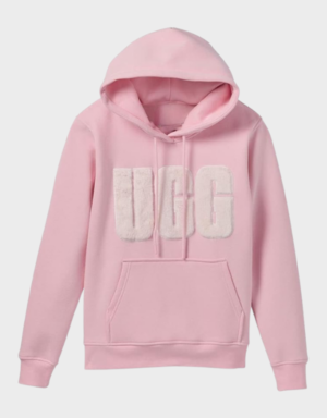 UGG Women's Lotus Blossom Pink Rey Fuzzy Logo Hoodie