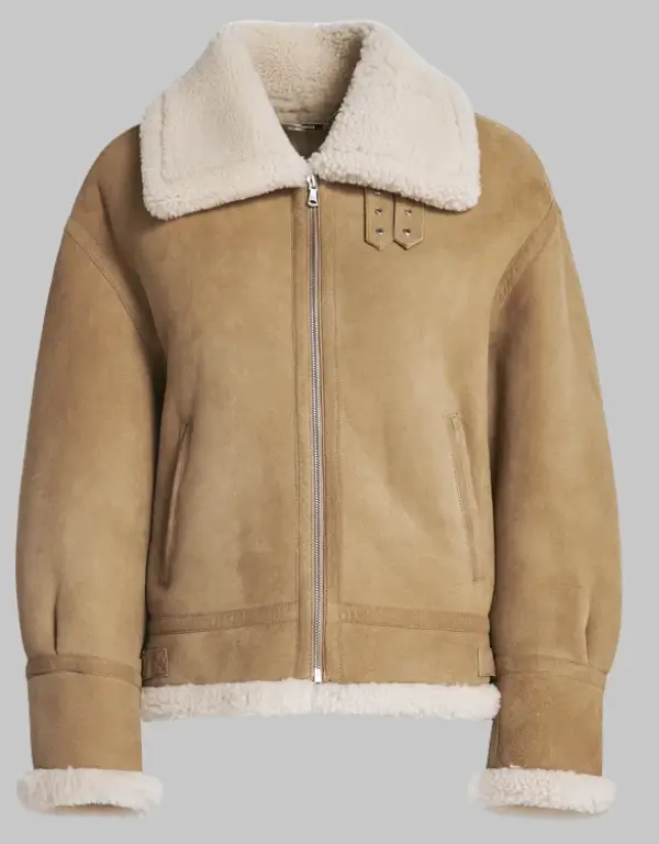 Womens Modern Shearling Aviator Lambskin Leather Jacket Women’s Shearling Aviator Jacket | Lambskin Sheepskin Winter Jacket UK