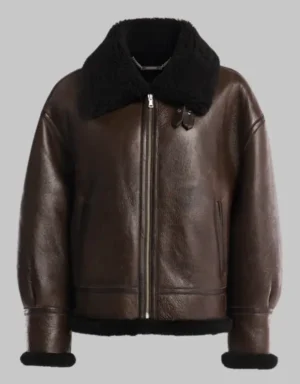 Nocturne Women’s Sheepskin Shearling Aviator Jacket | Lambskin Cropped Jacket